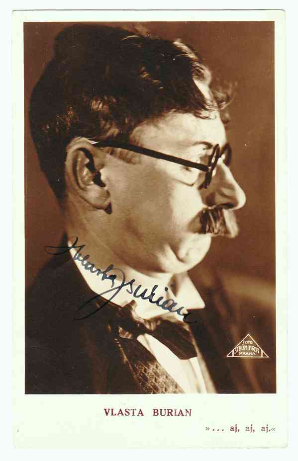 Vlasta Burian autogram, 30. léta, top stav - foto 2