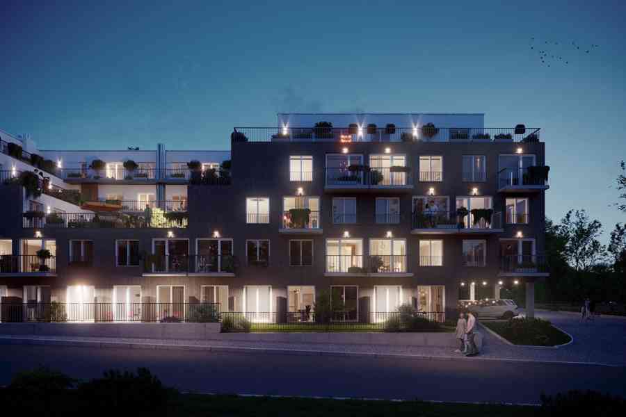 Moderní rodinný byt 3+kk s balkonem v blízkosti přírody na Praze 9 v projektu Zelené kaskády. - foto 1
