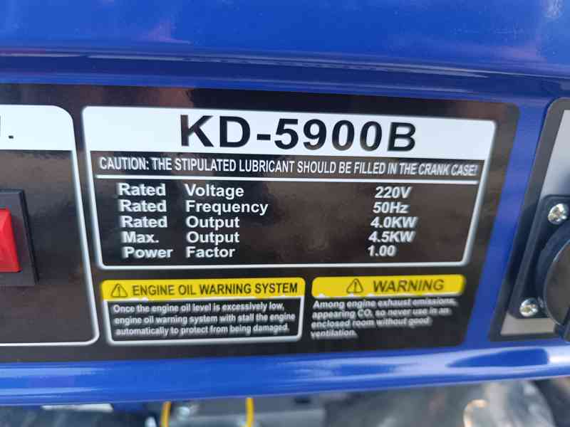 Elektrocentrála 4,5 kW, benzínová centrála, generátor. - foto 6