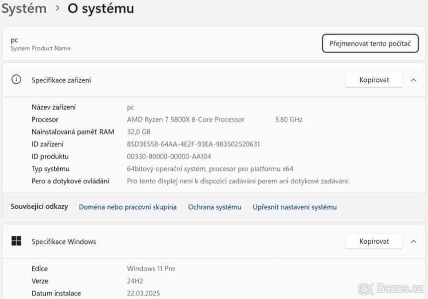 Herní PC RYZEN 7 5800X,RTX 3070,32 GB RAM,1 TB SSD - foto 4