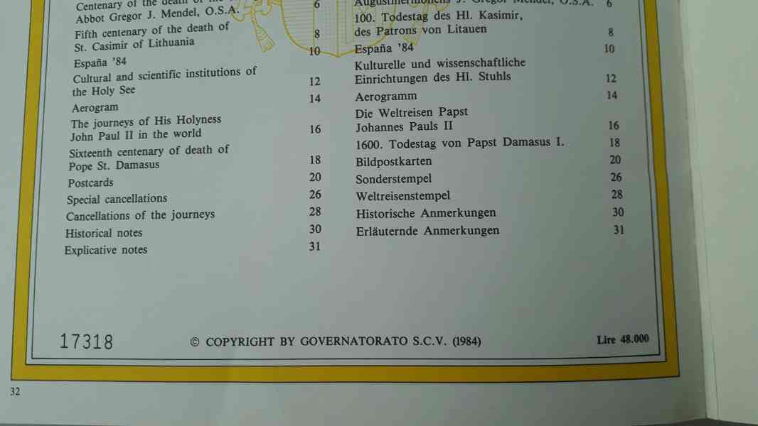 Vaticano 1984 (Vatikán) - kompletní album známek a pohlednic - foto 5