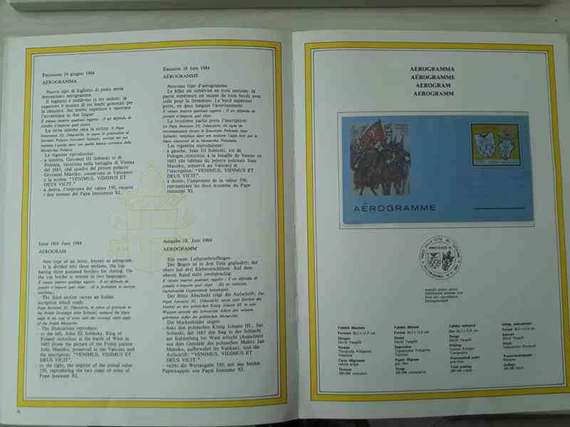 Vaticano 1984 (Vatikán) - kompletní album známek a pohlednic - foto 3