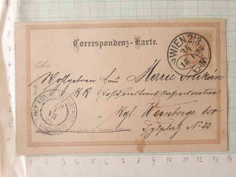  Korespondenční lístek 1898 Wien - Praha  - foto 1