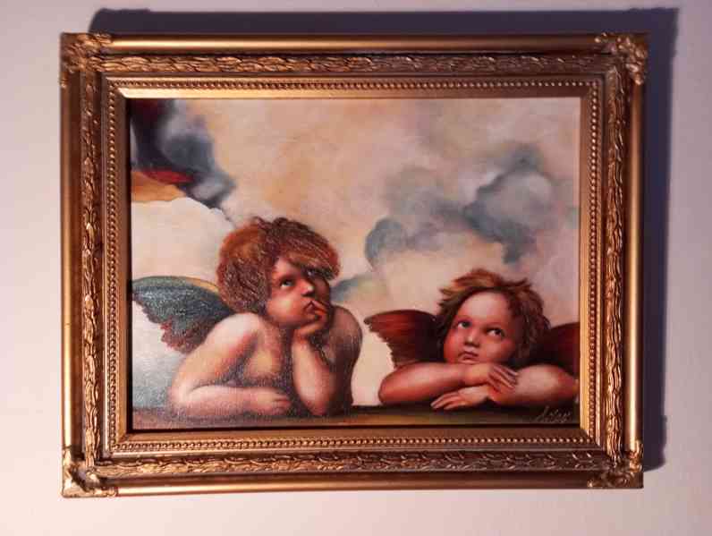 Olejomalba na plátně - zdobený rám 490x390 mm - 16 - - foto 2