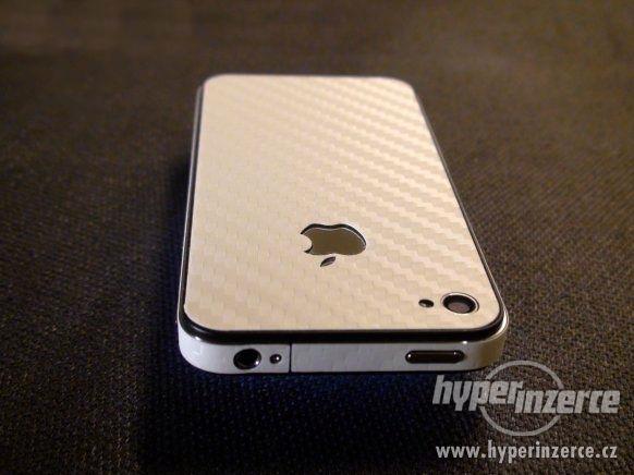 Karbonová 3M fólie Apple iPhone 4 bílá, nyní AKCE - foto 2