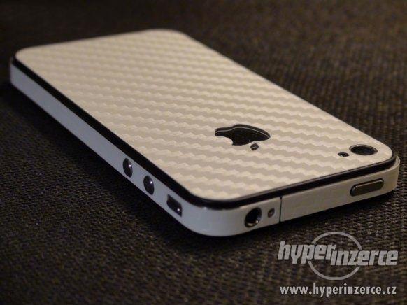 Karbonová 3M fólie Apple iPhone 4 bílá, nyní AKCE - foto 3