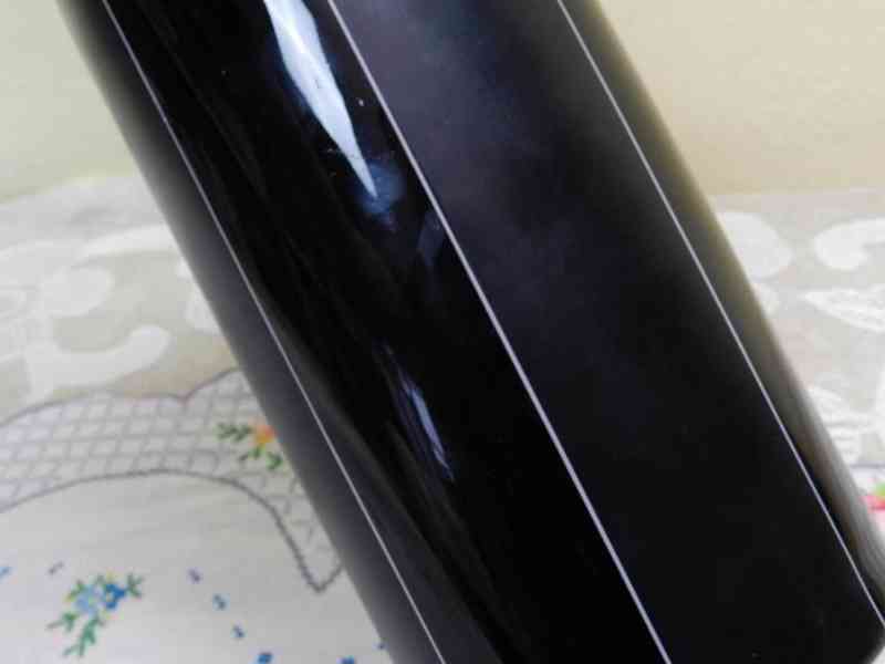 Tmavě fialová Váza s pruhy Bohemia Glass Czechoslovakia - foto 5