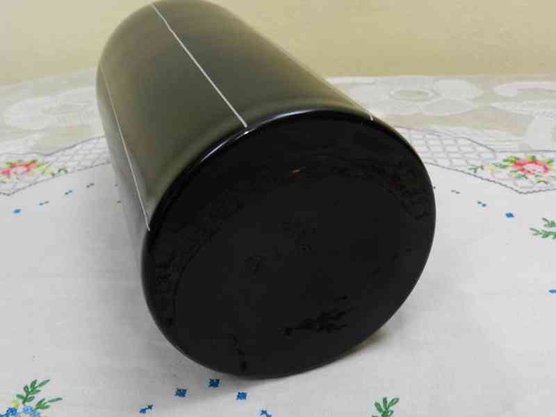 Tmavě fialová Váza s pruhy Bohemia Glass Czechoslovakia - foto 6