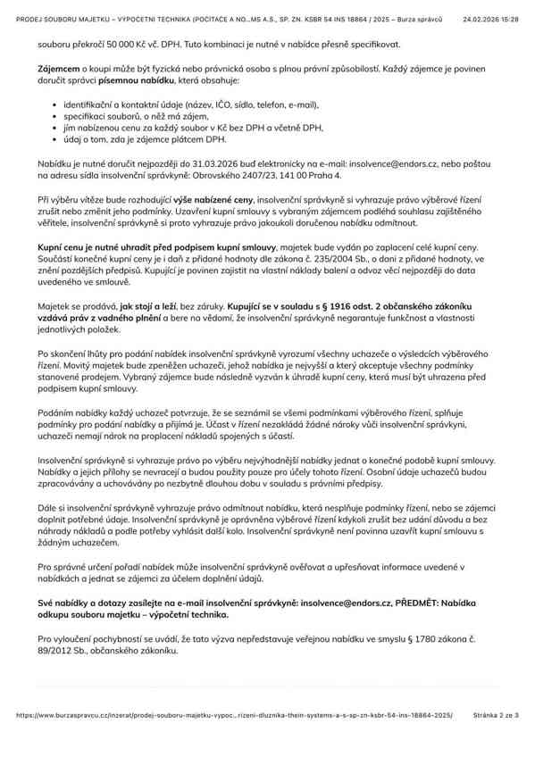 PRODEJ SOUBORU MAJETKU – VÝPOČETNÍ TECHNIKA - foto 3