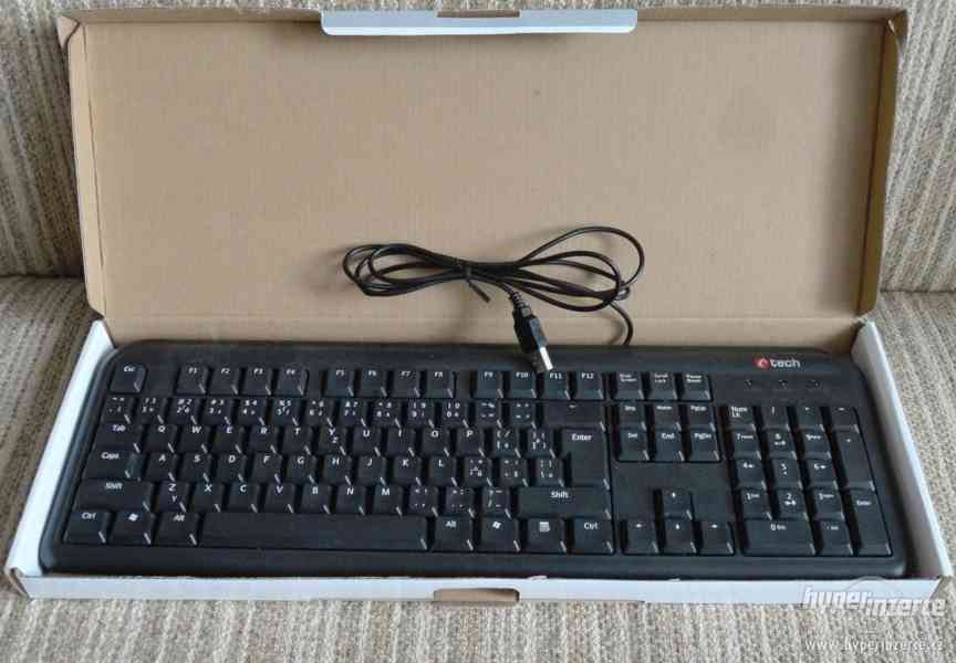 C-TECH klávesnice KB-101 USB, slim, black, CZ/SK - foto 2