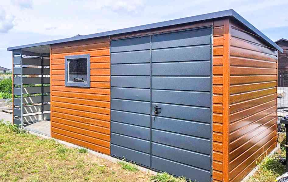 Zahradní domek 4x3 přístřešek 3x3 - Dvoukřídlá vrata TS750 - foto 2