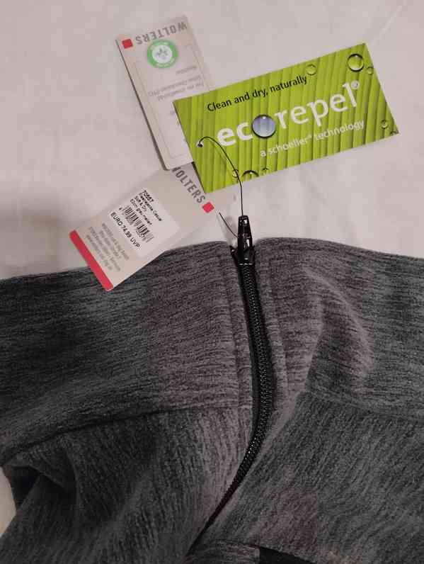 Fleecová bunda ležérní soft & dry  52cm  žíhaná šedá  - foto 2