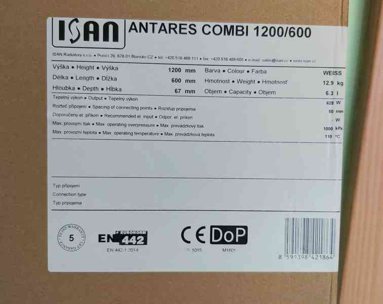 Koupelnový radiátor ISAN ANTARES COMBI 1200/600 - foto 3