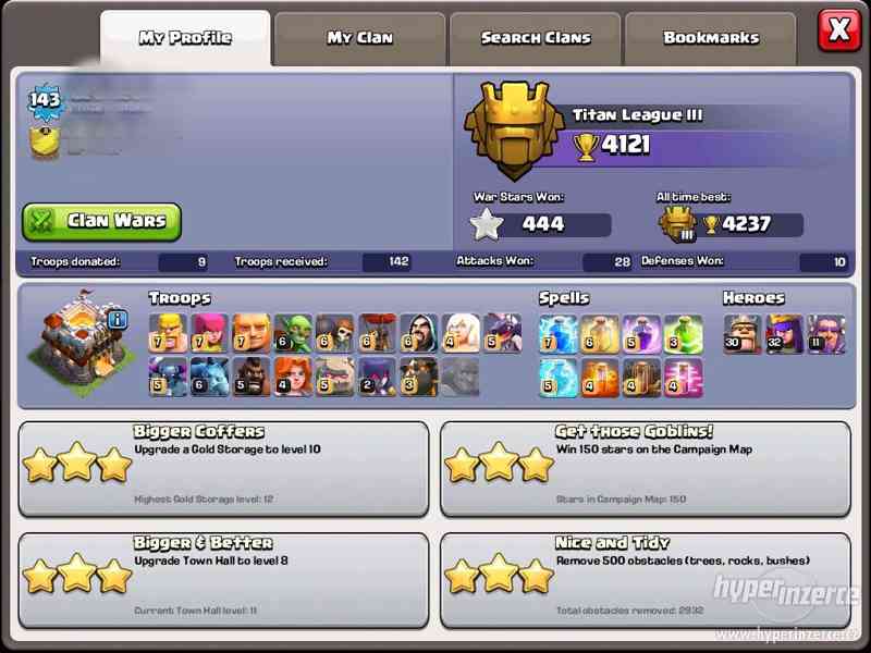 Clash of clans th11 temer maxed, lvl 143 - foto 3