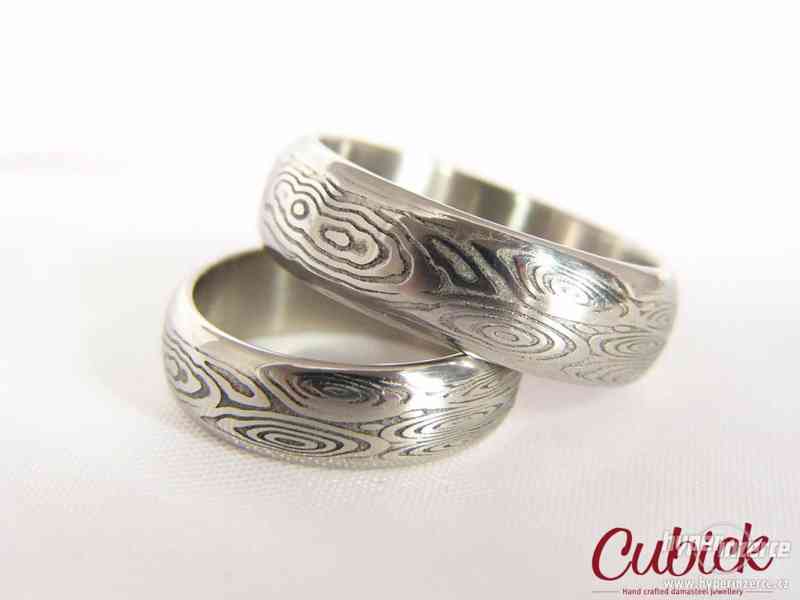 Originální snubní prsteny z damašské oceli / damasteel - foto 1
