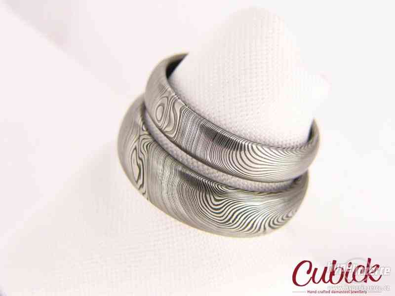 Originální snubní prsteny z damašské oceli / damasteel - foto 6