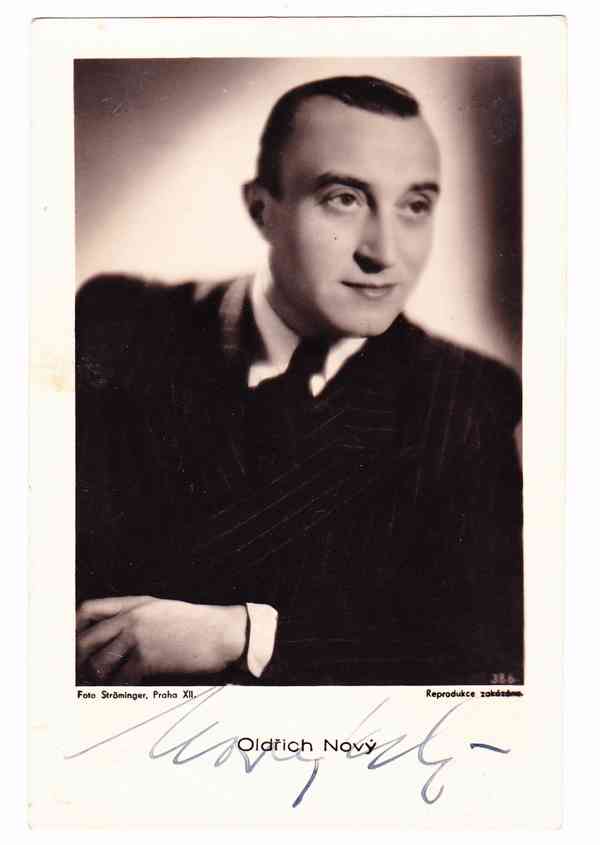 Oldřich Nový autogram, atelier Ströminger, 30. léta - foto 2