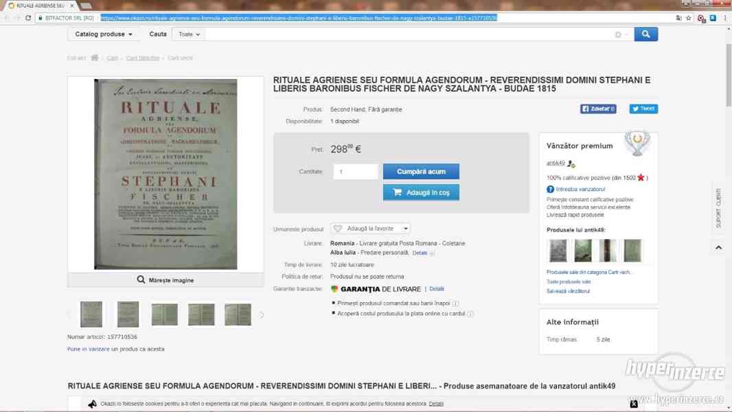 Stará kniha RITUALE AGRIENSE SEU FORMULA AGENDORUM r.1815 - foto 9