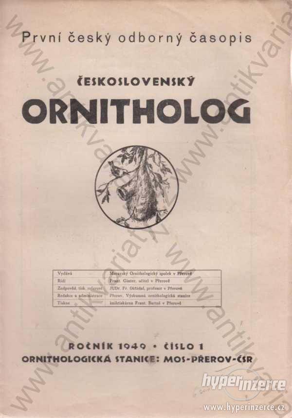 Československý ornitholog 1949 František Ginter - foto 1