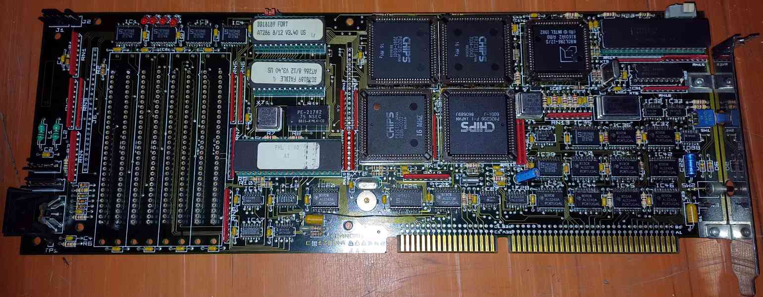 Historická procesorová karta s cpu 286+kopr.287, SIPP.