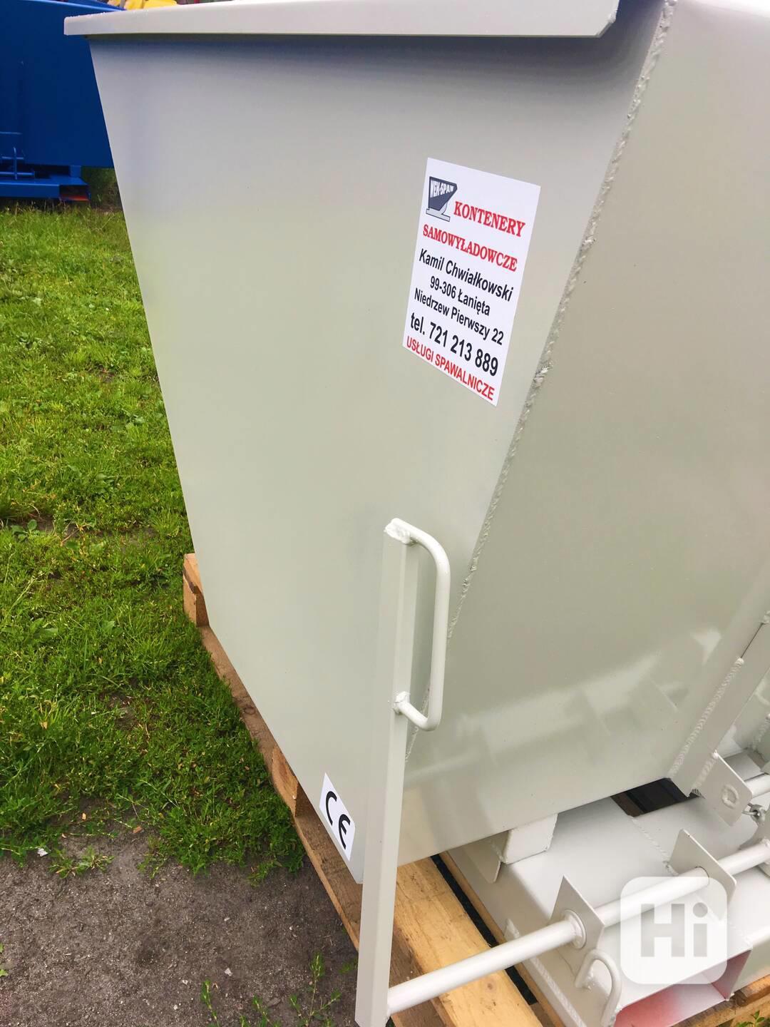 Odpadkový kontejner, kolébka, násypka, 1 m3 kontejner - foto 1