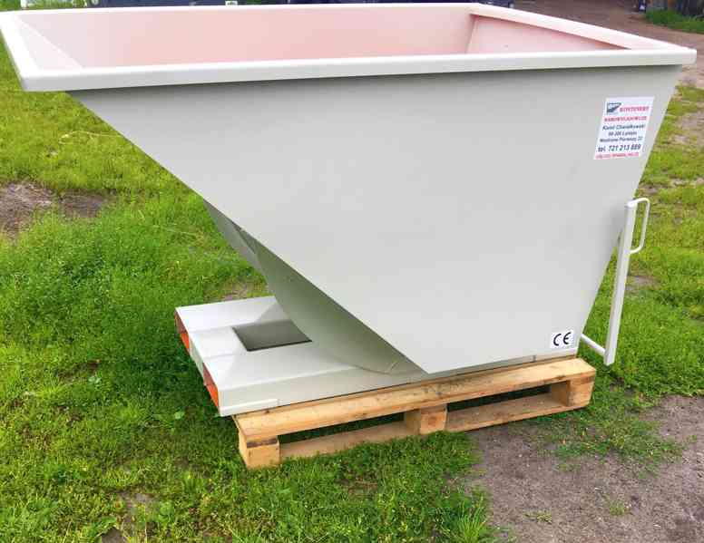 Odpadkový kontejner, kolébka, násypka, 1 m3 kontejner - foto 4