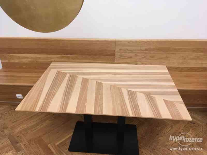 dřevěná stolová deska dýha jasan, design "List" - foto 1