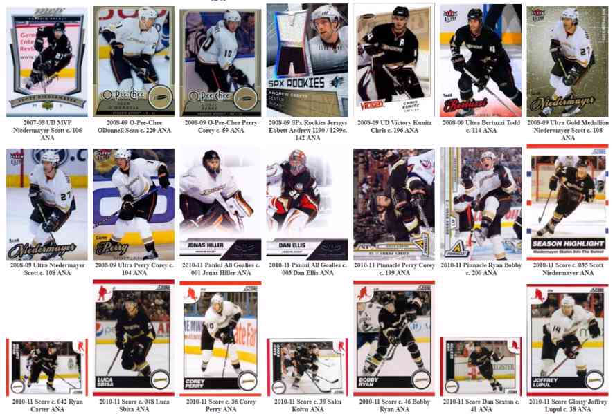 Hokejové karty / hokejové kartičky NHL týmu Anaheim Ducks - foto 5