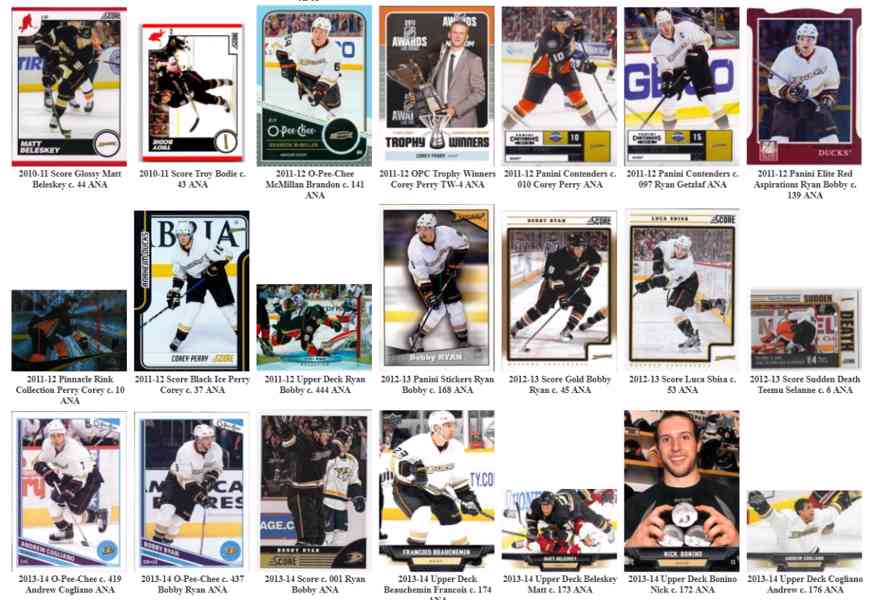 Hokejové karty / hokejové kartičky NHL týmu Anaheim Ducks - foto 6