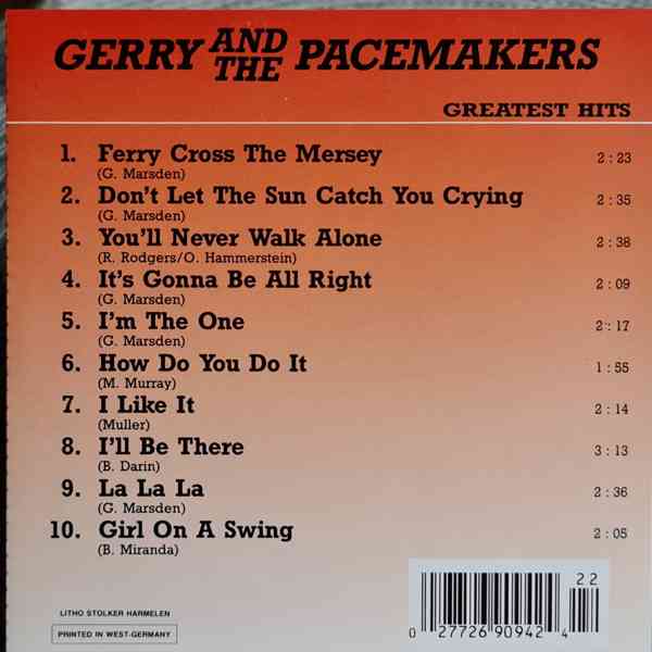 CD - GERRY AND THE PACEMAKERS / Greatest Hits - foto 2