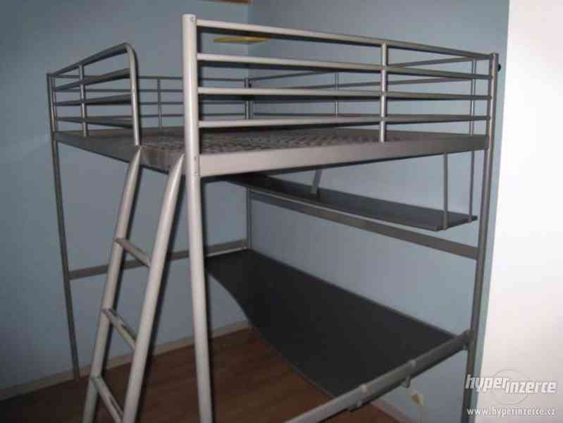 Zvýšená kovová postel IKEA Svarta 140x200 - foto 2