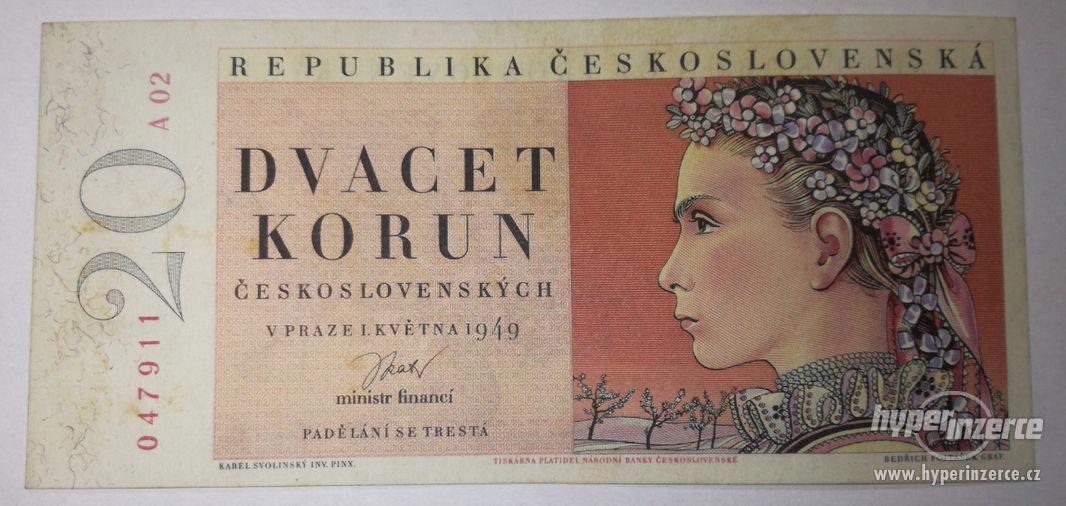 1949, 20 koruna, A 02, Československo - foto 1