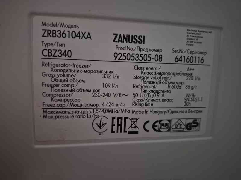 Kombinovaná lednice ZANUSSI ZRB36104XA - foto 10