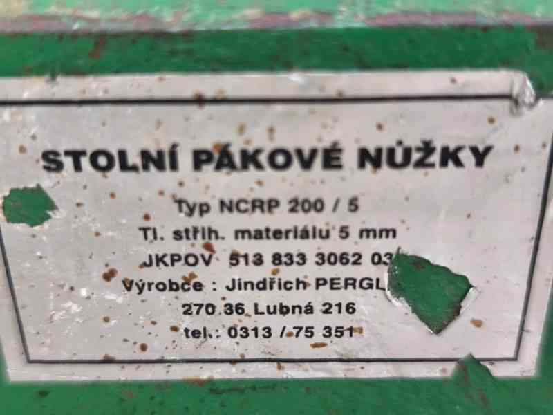 Prodám pákové nůžky na plech NCRP 200/5 -až do tloušťky 5 mm - foto 3