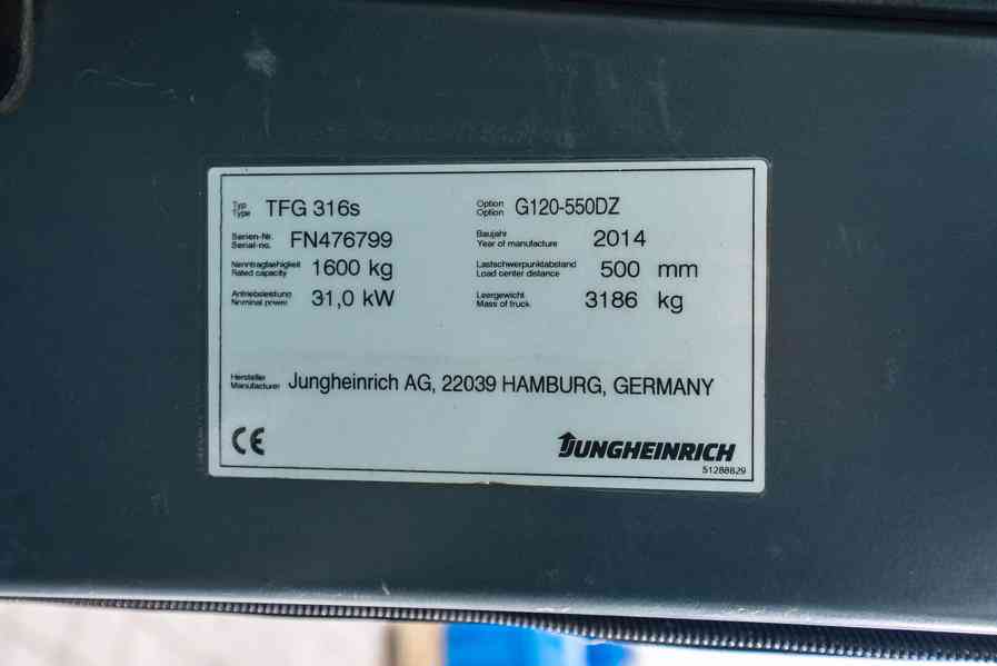 Vysokozdvižný vozík Jungheinrich TFG 316s - foto 8
