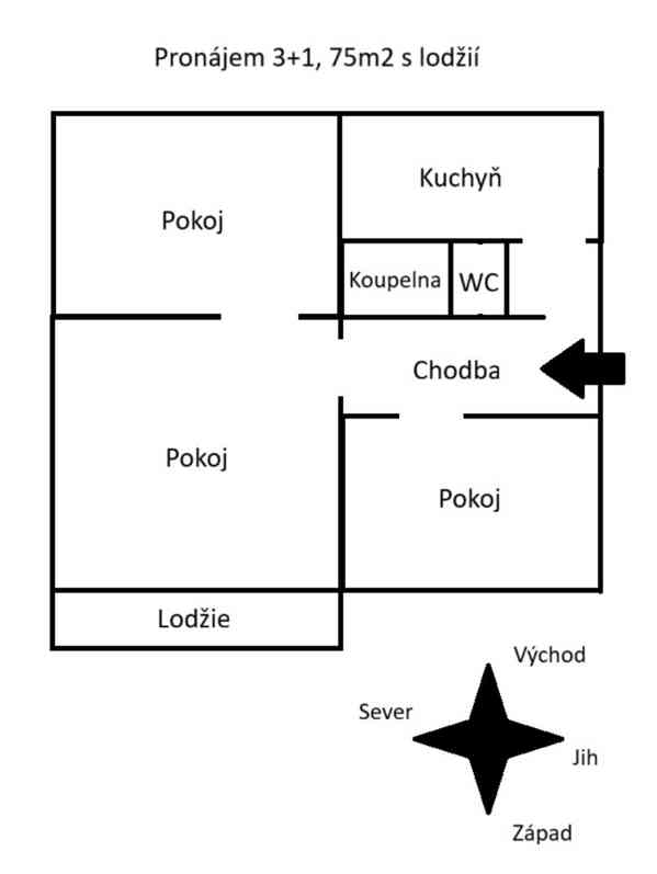 Pronájem 3+1, 75m2 (balk.+sklep) (JBC-Mšeno, ul. Mšenská)  - foto 14