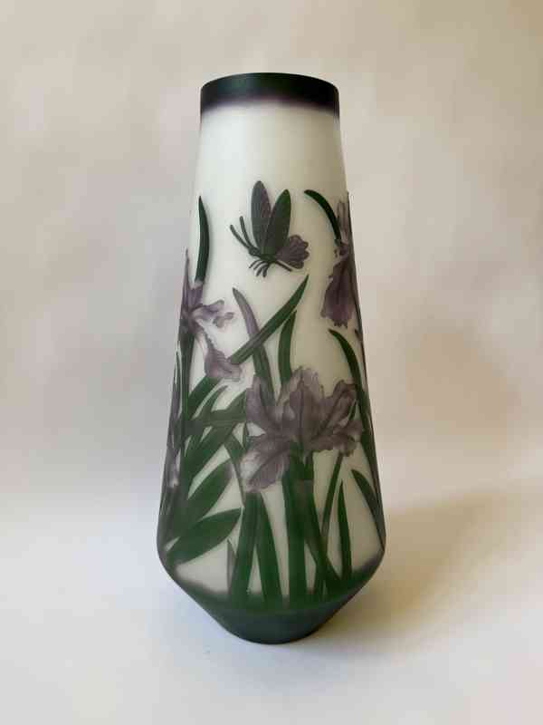 Váza ve stylu Émile Gallé - sklo 44 cm - foto 3