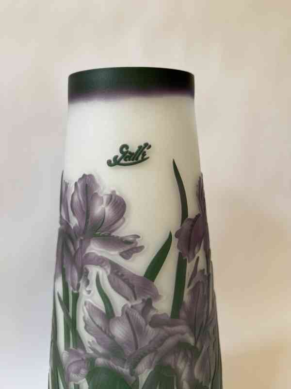 Váza ve stylu Émile Gallé - sklo 44 cm - foto 2