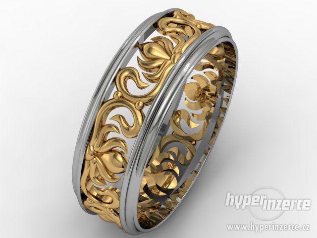 Exklusivní zlaté snubní prsteny ORIN č. 00120 - foto 3