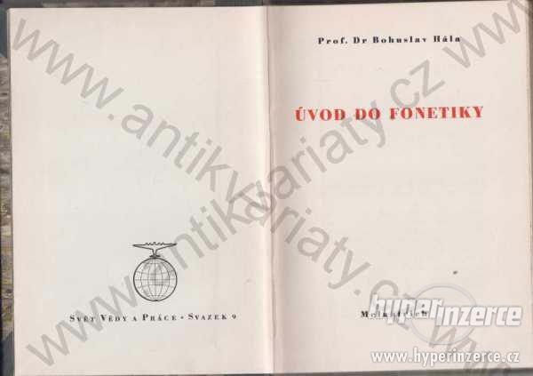 Úvod do fonetiky Bohuslav Hála Melantrich 1948 - foto 1