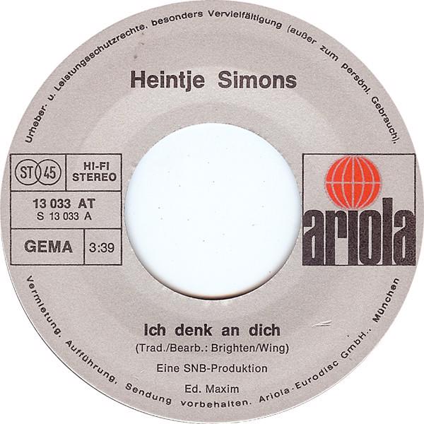 Heintje Simons – Ich Denk An Dich (SP) - foto 3