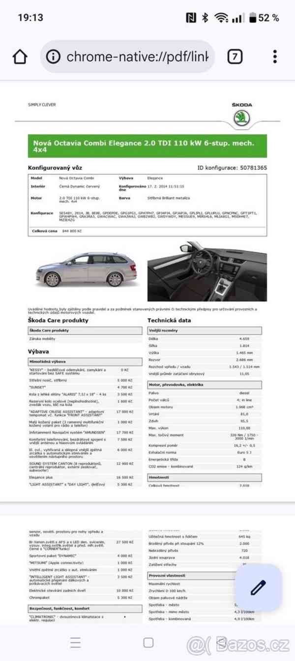 Škoda Octavia 2,0 TDI 4x4 combi elegance - foto 8