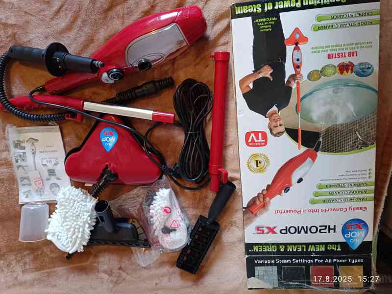 Prodám SADU ELEKTR. PARNÍHO MOPU H20, 1300W, nepoužívaná - foto 6