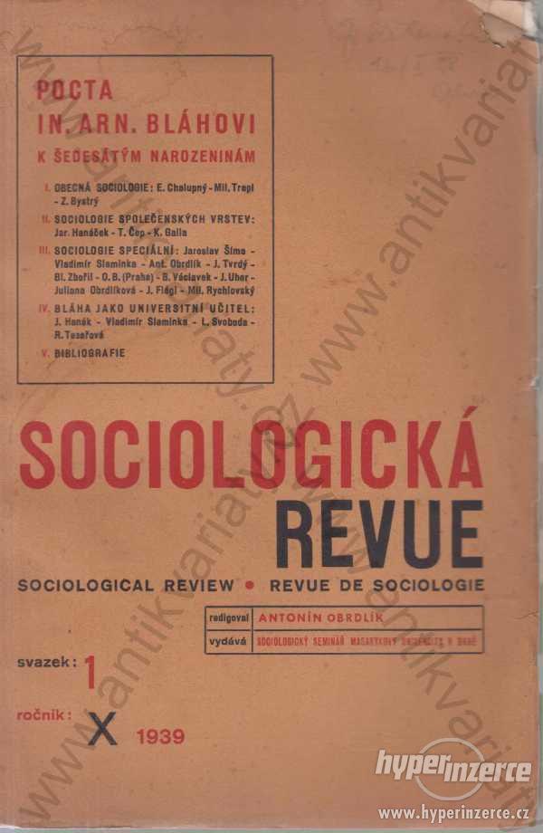 Sociologická revue Bláha, Fischer, Chalupný 1939 - foto 1