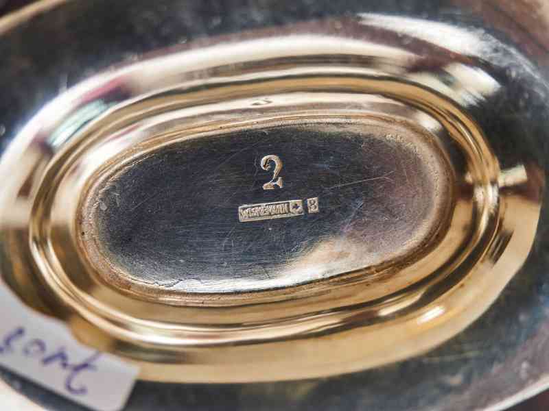 Chřestová souprava Wiskemann – art deco, postříbřená - foto 4