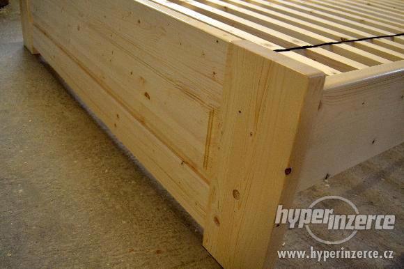 Dřevěná postel -dvojlůžko NOVÁ - foto 4
