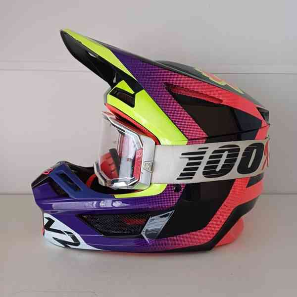 Motokrosová přilba Fox Racing V2 Voke + brýle 100%  - foto 2