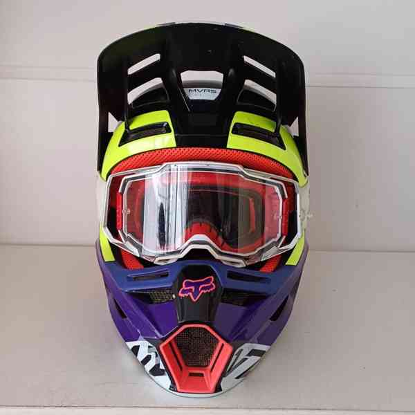 Motokrosová přilba Fox Racing V2 Voke + brýle 100%  - foto 3