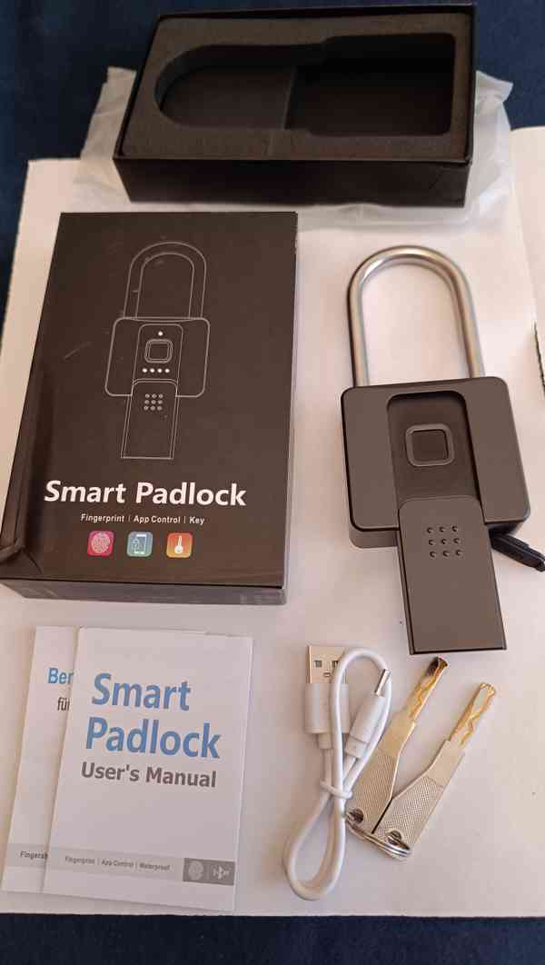 Smart chytre visaci zamek Padlock na otisk prstu,apple app