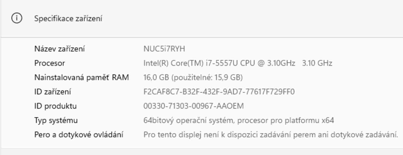 PC set: tichý NUC 5i7RYH, Win 11 Pro, 500GB SSD, RAM 16G - foto 6